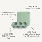 mushie Silicone Baby Food Freezer Tray with Lid | 9 Cups x 1.5oz | BPA Free Storage Container (Cambridge Blue)