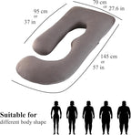 Pregnancy Pillow, Full Body Maternity Pillow 57 inch, with Removable Washable Cover - Sleep Support for Legs, Back, Neck, Shoulder, HIPS, Belly for Pregnent Women (Cooling Cover)