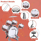 Kids Drum Set, Toddler Jazz Drum Kit Music Toys 5 Drums Percussion Musical Instruments Birthday Early Education Xmas Gift Toys for 3 4 5 6 Year Old Girls Boys