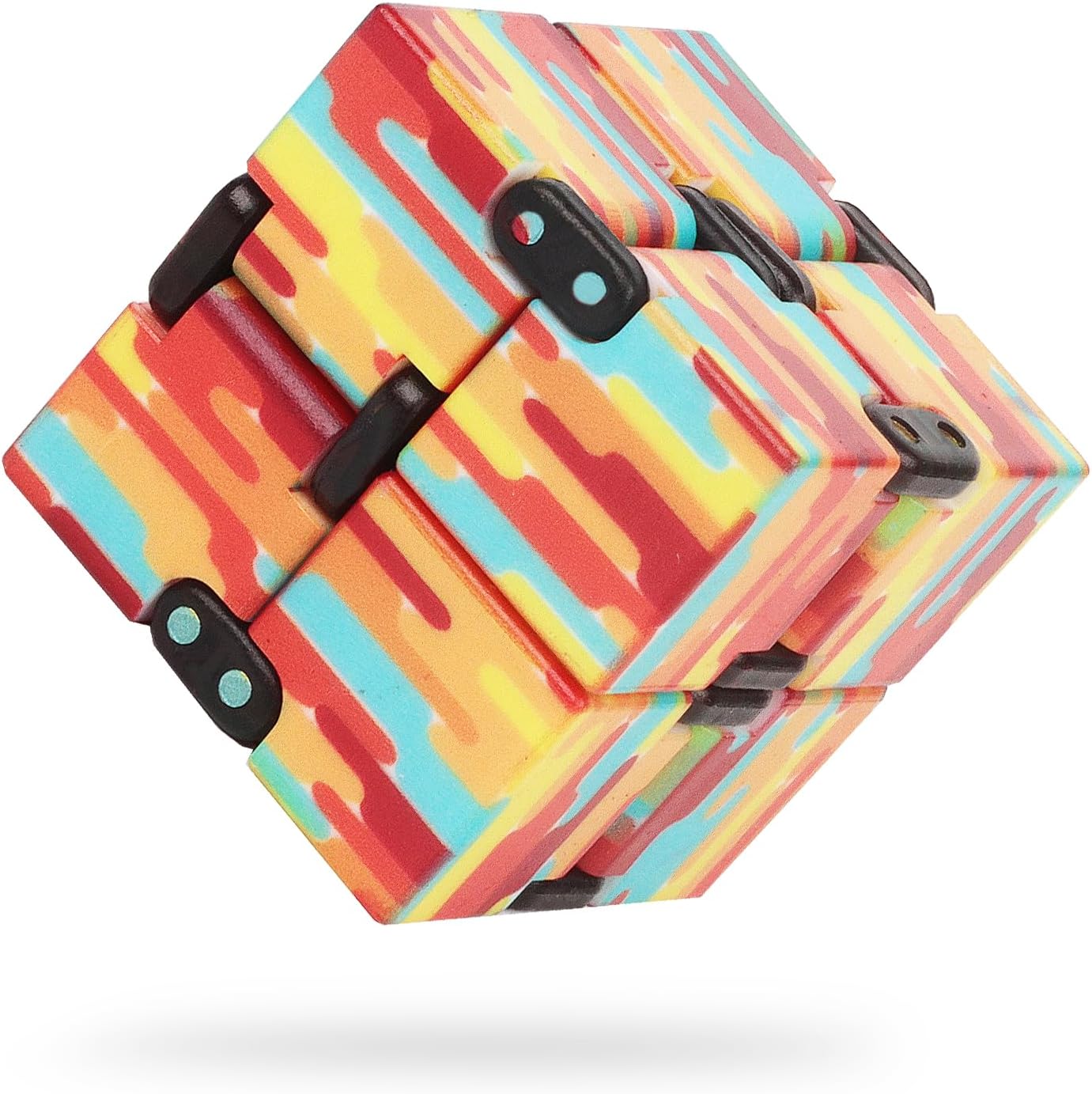 Fidget Infinity Cool Cube Toys: Hand Held Magic Cube Cool Stuff Gadgets Things Unique Birthday Gifts Boys Girls Kids Adults Anxiety Stress Relief Sensory Toy Finger Christmas Stocking Stuff Gifts Toys