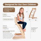 FORNEL Scandinavian Wooden High Chair | The Adjustable Grow-with-Me Chair, A Smart Alternative to Stokke | Perfect for Modern, Minimalist Kitchens (Natural & White)