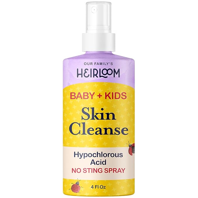 Hypochlorous Acid Spray For Kids - Soothes Diaper Rash, Baby Acne, Eczema, Cuts & Scrapes - Baby & Kids Skin Soothing Spray for Sensitive Skin, Non-Toxic, No Sting, 4 oz