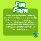 Skillmatics Foam Sticker Art Activity - Animals, Mess-Free Fun for Kids, 800+ 3D Foam Stickers, DIY Felt Craft Kits, Gifts for Boys & Girls Ages 3, 4, 5, 6, 7