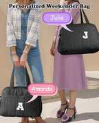 Women Duffle Bag with Initial, Personal Item Travel Bags，Gifts for Niece-Gym Bag with Wet Pocket，Lightweight Travel Bags Personalized Tote with Makeup Pouch