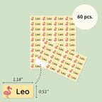Personalized Name Labels for Kids (60) – Custom Waterproof & Durable Stickers for Clothing, Daycare, Office & School Supplies - Exotic Animals