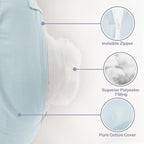 Breast Feeding Pillows for Mom, Soft Cover with Breathable Filling, Machine Washable, Cotton, Light Blue