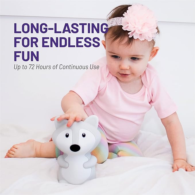 Lumipets Remote Control Silicone Night Light for Kids - Fox Design with 9 Soft Colors & Sleep Timer - Rechargeable, Battery-Operated Lamp for Bedroom | Baby Nursery, Toddler, Girls, Boys