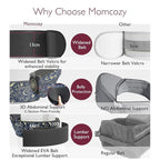 Momcozy Hip Seat Baby Carrier - Adjustable Waistband with Original 3D Belly Protector, Ergonomic Carrier with Various Pockets for Newborns & Toddlers up to 45lbs (Starry Sky, Medium)