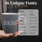 Personalized Coffee Mug Engraved with your Custom Text - Customized Coffee Mugs, Hot Chocolate Mug, Tea Cup, Birthday Gifts, Retirement Gift (Engraved Custom Text, Matte Grey)