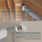 Cumbor 29.7"-40.6" Baby Gate for Stairs, Mom's Choice Awards Winner-Dog Gates for Doorways, Pressure Mounted Auto-Close Pet Gates for Dogs Indoor, Safety Child Gate with Easy Walk Thru Door, Gray