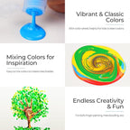 Nicpro 12 Colors Washable Finger Paint Set for Toddlers (2 oz), Non-Toxic & Baby Safe Paint for Hand and Feet, Mess Free Finger Painting Art Supplies for Kids Age 1-3 4 5 6+, Preschool Learning Gifts