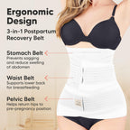 3 in 1 Postpartum Belly Support Recovery Wrap – Postpartum Belly Band, After Birth Brace, Slimming Girdles, Body Shaper Waist Shapewear, Post Surgery Pregnancy Belly Support Band (Matte White, M/L)
