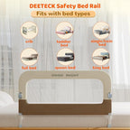 Bed Guard Rail for Toddlers - 32" Adjustable Heights & Folding up Portable Bed Railing for Baby - Toddler Bed Rails Guard for Crib, Twin, Bunk,Full Size, Queen & King Bed