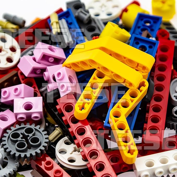 184pcs Technic-Beam-Gears-Axles-Pins-Wheels-Tires, Compatible with Technic-Parts, for STEM-MOC-EV3-Project-Track-Car-Bulk- Blocks (Random Color)