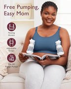 Momcozy Hands Free Pumping Bra, Adjustable Breast-Pumps Holding and Nursing Bra, Pumping & Nursing Bra in One
