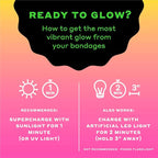 Welly Bandage Glow-in-The-Dark Refill Pack | Adhesive Flexible Fabric Bandages | Assorted Shapes and Patterns for Minor Cuts, Scrapes, and Wounds - 120 Count