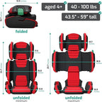 Mifold Hifold Adjustable Kids High Back Booster Car Seat with Strap – Racing Red