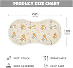 4 Pack Muslin Burp Cloths Shiba Dogs Party Beige Cotton Baby Burp Cloths Ultra Absorbent Soft Thick Burping Cloth for Newborn Baby Boys Girls 22x11 Inch
