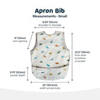 Tiny Twinkle Mess Proof Baby Bib - Waterproof & Lightweight Baby-Led Weaning Apron | 100% Recycled Polyester, Easy Clean & Machine Washable (Dinosaur, Small 6-24 Months)