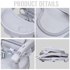 Baby Booster Seat for Dining Table with Removable Tray & Cushion, 3in1 Portable Toddler Booster Seat, 4 Height Adjustable Travel High Chair for Babies and Toddlers