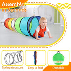 Kids Play Tunnel Tent for Toddlers, Colorful Pop Up Crawl Tunnel Toy for Baby or Pet with Breathable Mesh, Collapsible Gift for Boy and Girl Play Tunnel Indoor and Outdoor Game