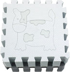 qqpp EVA 18 Tiles Baby Play Mat for Playing, Interlocking Foam Floor Mats for Tummy Time & Crawling, Puzzle Flooring Tiles with Animals Laser Pattern for Kids. QL-11(AL) b18N