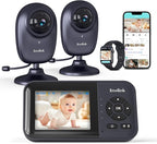 Smart Baby Monitor, 2.8in LCD, Night Vision, VOX, 2-Way Talk, 5 Lullabies 1500ft WiFi VideoBaby Monitor