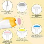 Baby Nail Trimmer Electric, 6 in 1 Rechargeable Baby Nail Clippers Manicure Set Grooming Kit for Toddler Infant or Adults (Yellow)