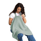 Superior Design Evergrwn Multi-use Privacy Nursing Cover Up for Breastfeeding, 100% Cotton Breathable Nursing Cover with Arch Neckline, Muslin Breastfeeding Cover, Baby Essentials (Sage Green)