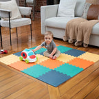 MioTetto Foam Floor Tiles for Kids - Non-Toxic Comfortable Baby Play Mat and Interlocking Foam Tiles, Fits with 50x50 Playpen Mat for Crawling & Development, Soft Play Mat for Babies 6-12 Months
