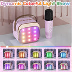 FLUESTON Mini Karaoke Machine for Kids Adults, Portable Bluetooth Speaker with 2 Wireless Microphones, Birthday Kids Gifts Toys for Girls Ages 3, 4, 5, 6, 7, 8, 9,10,11,12+ Years Old