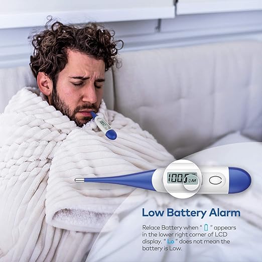 Thermometer for Baby, 2 Packs, Rectal Digital Thermometer with 10 Seconds Fast Reading (Dark Blue+Green)