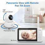 VTech VM924 Remote Pan-Tilt-Zoom Video Baby Monitor, 5" LCD Screen, Up to 17 Hrs Video Streaming, Night Vision, Up to 1000ft Range, Soothing Sounds, 2-Way Talk, Temperature Sensor,Secured Transmission