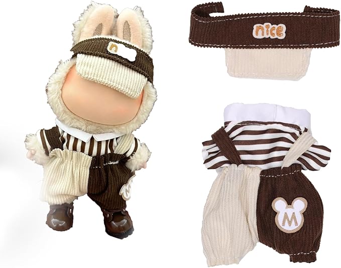 Clothes for 15/17cm Dolls(NO Doll) - Outfit for Labubu with Accessories Suit - Clothes Set for Dolls Dress Up