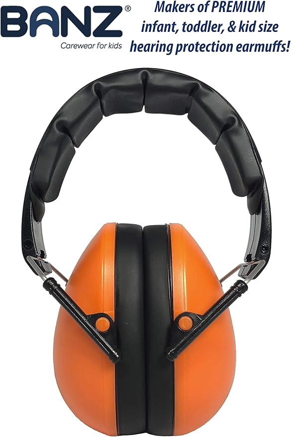 BANZ Kidz Earmuffs 2 Years & Older - Loud Noise Cancelling Kids Headphones & Toddler Ear Muffs, Size Adjustable