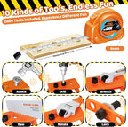 Kids Tool Set with Portable Tool Box & Electronic Toy Drill, Toddler Tool Set,Tool Play Toys Construction Tools for Kids Ages 3 4 5 6, Christmas & Birthday Gifts for Boys