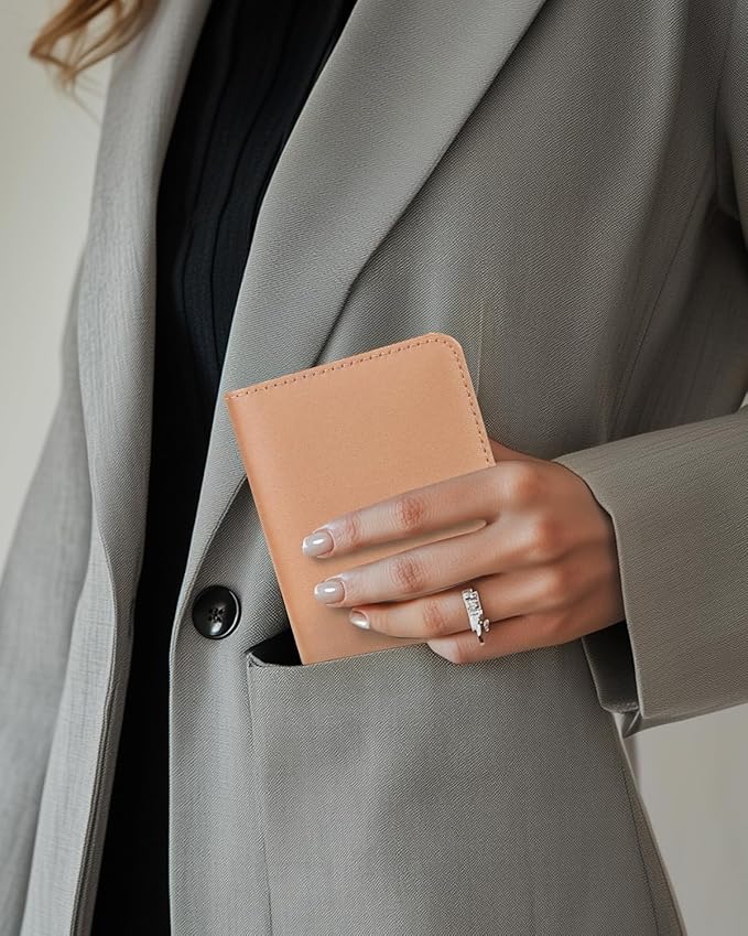 ALLIVE Passport Holder for Travel Women Men,Genuine Leather Passport Cover Wallet,Travel Must Haves Airport Essentials Travel Gifts Beige