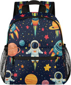 Toddler Backpack for Boys Girls - 12 Inch Astronaut Rocket Kids Backpack Preschool Kindergarten Backpack Lightweight Waterproof Schoolbag Book Bag for School