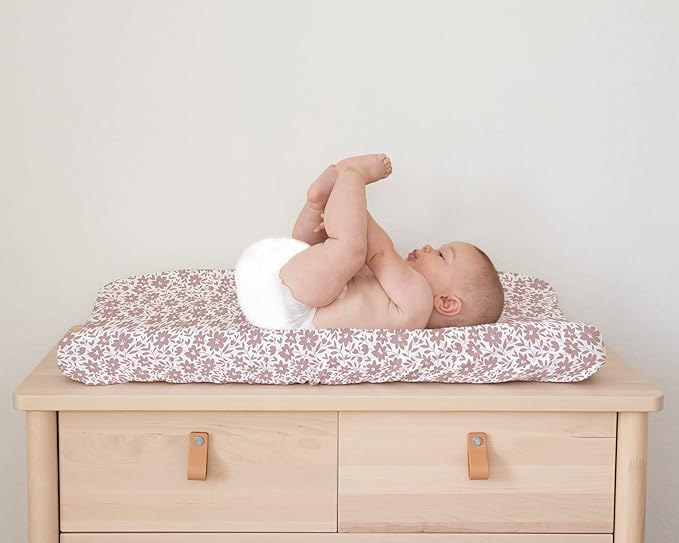 Baby Changing Pad Cover 2-Pack for Girls (Antique Rose) - Premium Fitted Sheets Baby Diaper Changing Table Cover - Buttery Soft Cotton Blend