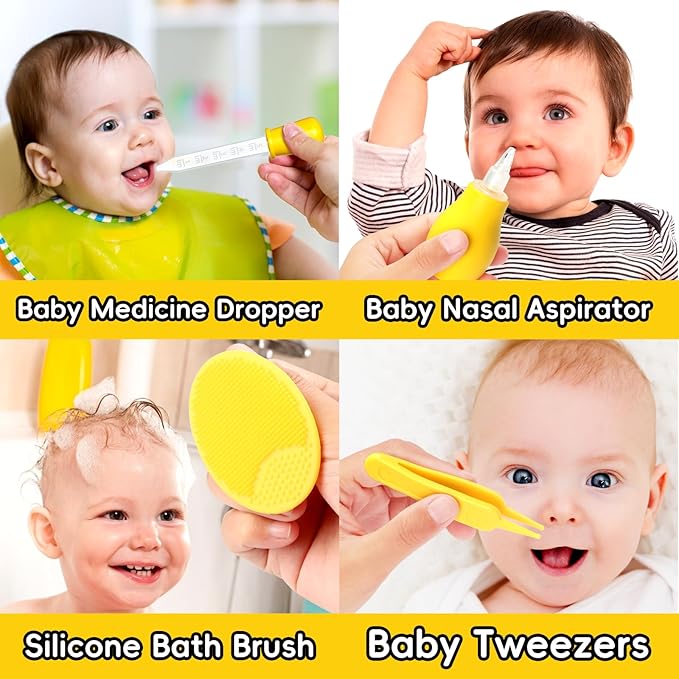 Baby Healthcare and Grooming Kit, Portable Baby Safety Care Set, Baby Essentials kit for Newborn(Yellow 13 in 1)