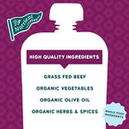 Serenity Kids 7+ Months Baby Food Pouches - Beef Chimichurri 3.5 oz Pack of 12-5g Protein Nutrient-Packed Meat Snacks - BPA-Free Organic Veggie Pouches - On-the-Go Toddler Snacks & Baby Essentials