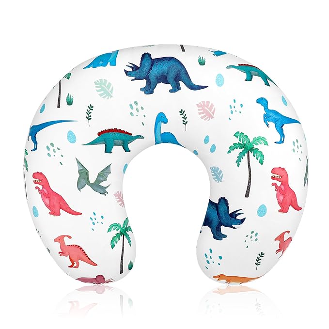 Nursing Pillow Cover, Breastfeeding Pillow Cover Stretchy Removable Feeding Pillowcase for Newborns, Ultra Soft and Comfortable Nursing Pillow Slipcover for Baby Boys Girls, Dinosaur Pattern