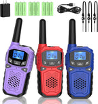 Walkie Talkies for Adults- WokTok Long Range Two Way Radio for Camping Hiking Hand Held Hiking Accessories Camping Gear Xmas Birthday Gift for Kids,SOS Siren,NOAA Weather Alert,3 Radios