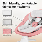 Baby Swing for Newborn to Toddler, 5 Speed Portable Infant Swing with Bluetooth Touch, Remote Control, 10 Lullabies, Timer, 5 Point Harness and Soft Fabric (Pink)