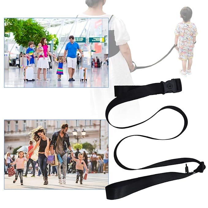 Anti Lost Wrist Strap Adult Sized Lockable Coiled Link Cuff Adjustable Autism Special Child Secure Autism ADHD Escape Proof Leash with Adjustable Tether and Lock Buckle for Child Autism (2, Fits All)