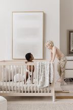 Oilo Crib Sheet, Breathable 100% Turkish Cotton Fitted Jersey, 300 Thread Count, Machine Washable, Fits Standard Crib (28" x 52" x 6"), Toddler Bedding, Girl, Boy, & Neutral Nursery Design, Beige Leaf