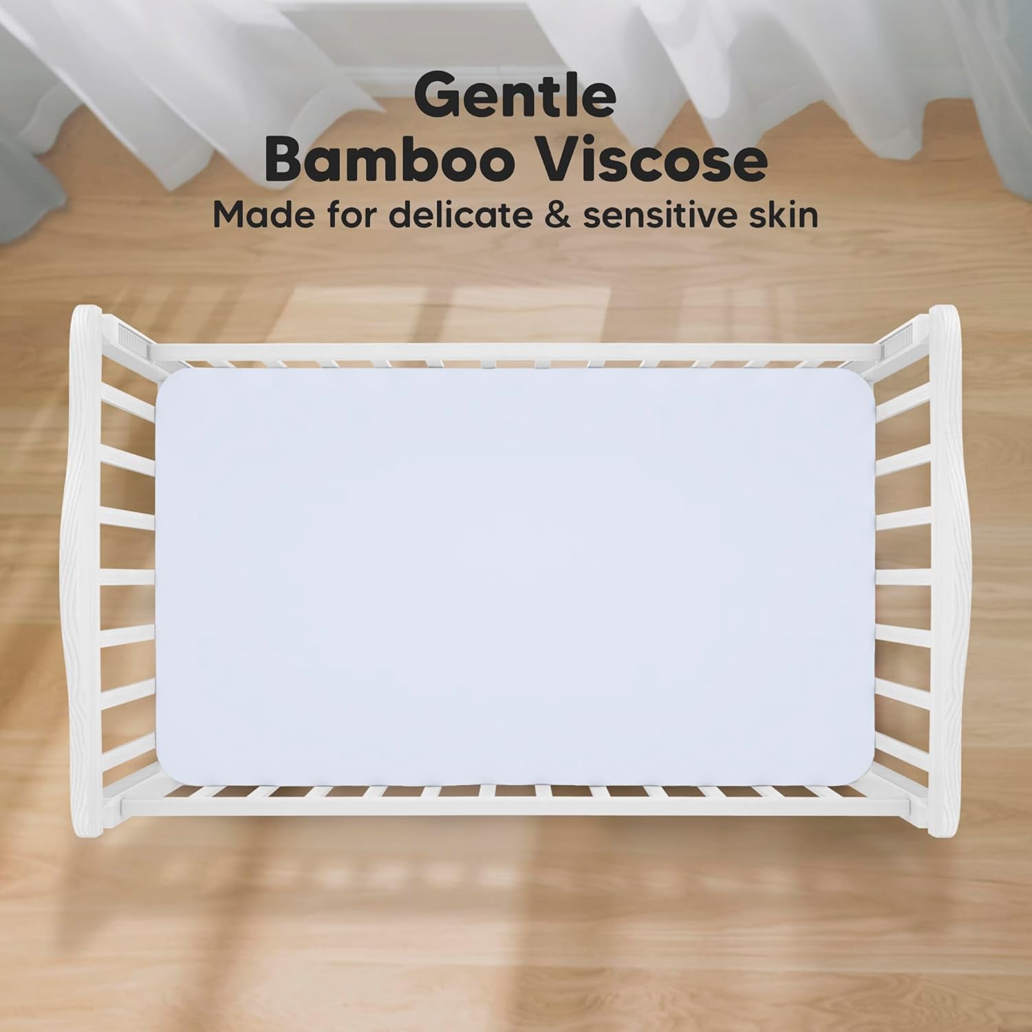 KeaBabies 2-Pack Baby Crib Sheets for Boys, Girls - 52x28 Viscose Derived from Bamboo Toddler Bed Sheets Neutral, Fitted Crib Mattress Cover for Standard Baby Bedding, Soft & Cozy (Blue Flax)