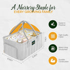 Large Diaper Caddy Organizer with Handle – Baby Basket for Nursery, Car, and Changing Table – Portable Baby Storage with Compartments – Perfect for New Parents and Baby Shower Gifts (Gray)