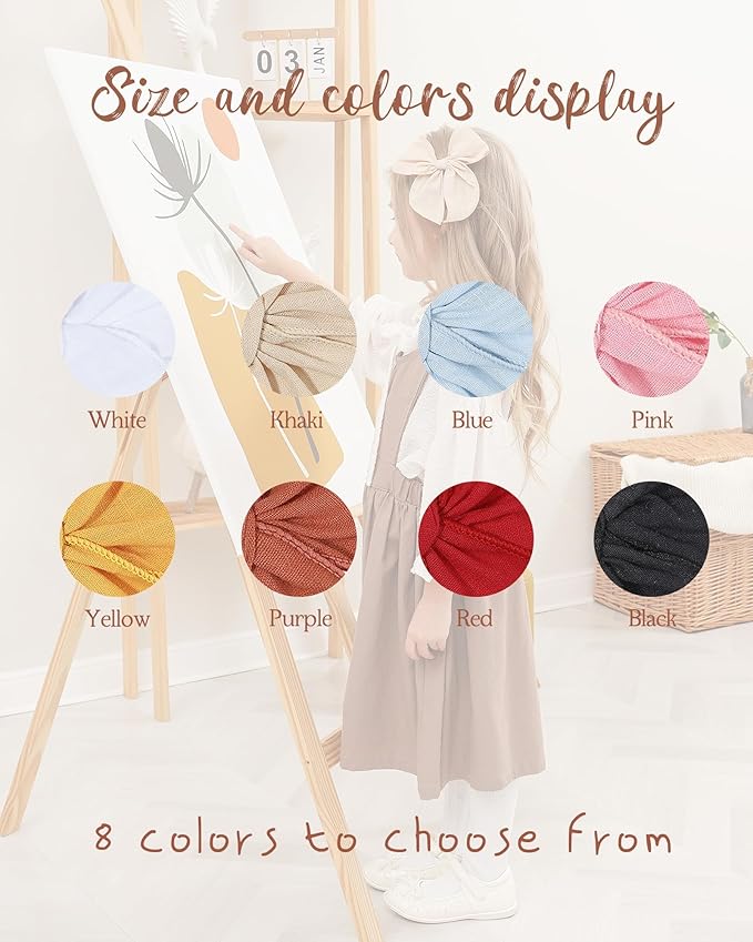 Doboi 8PCS Baby Girls Hair Clips Fable Hair Bows Cotton Linen Bows for Girls Hair Accessories for Baby Toddlers Kids