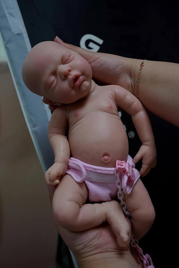 12" Lifelike Reborn Baby Dolls, Full Silicone Reborn Baby, Realistic Newborn Baby Doll Sleeping Girl Real Life Baby Dolls with Clothes Set & Feeding Accessories